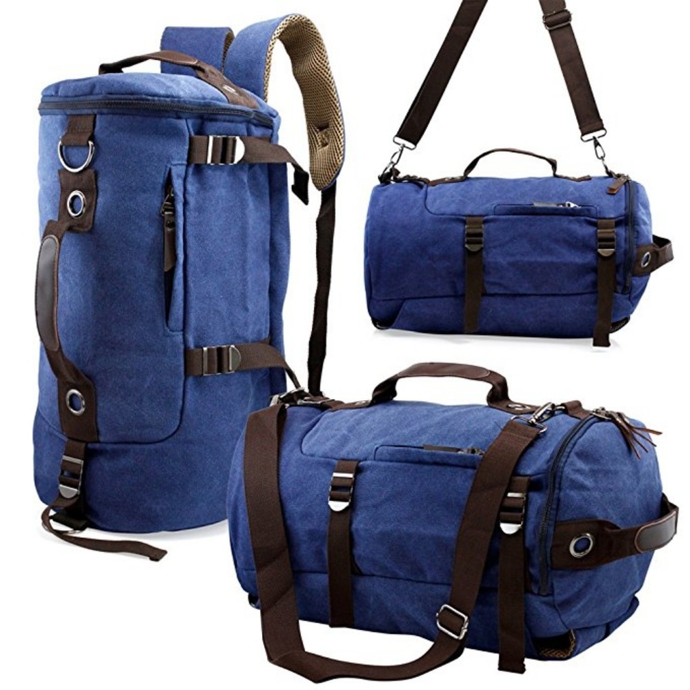 Large Duffel Travel Canvas Bag Handbag Backpack - Picture 5 of 5